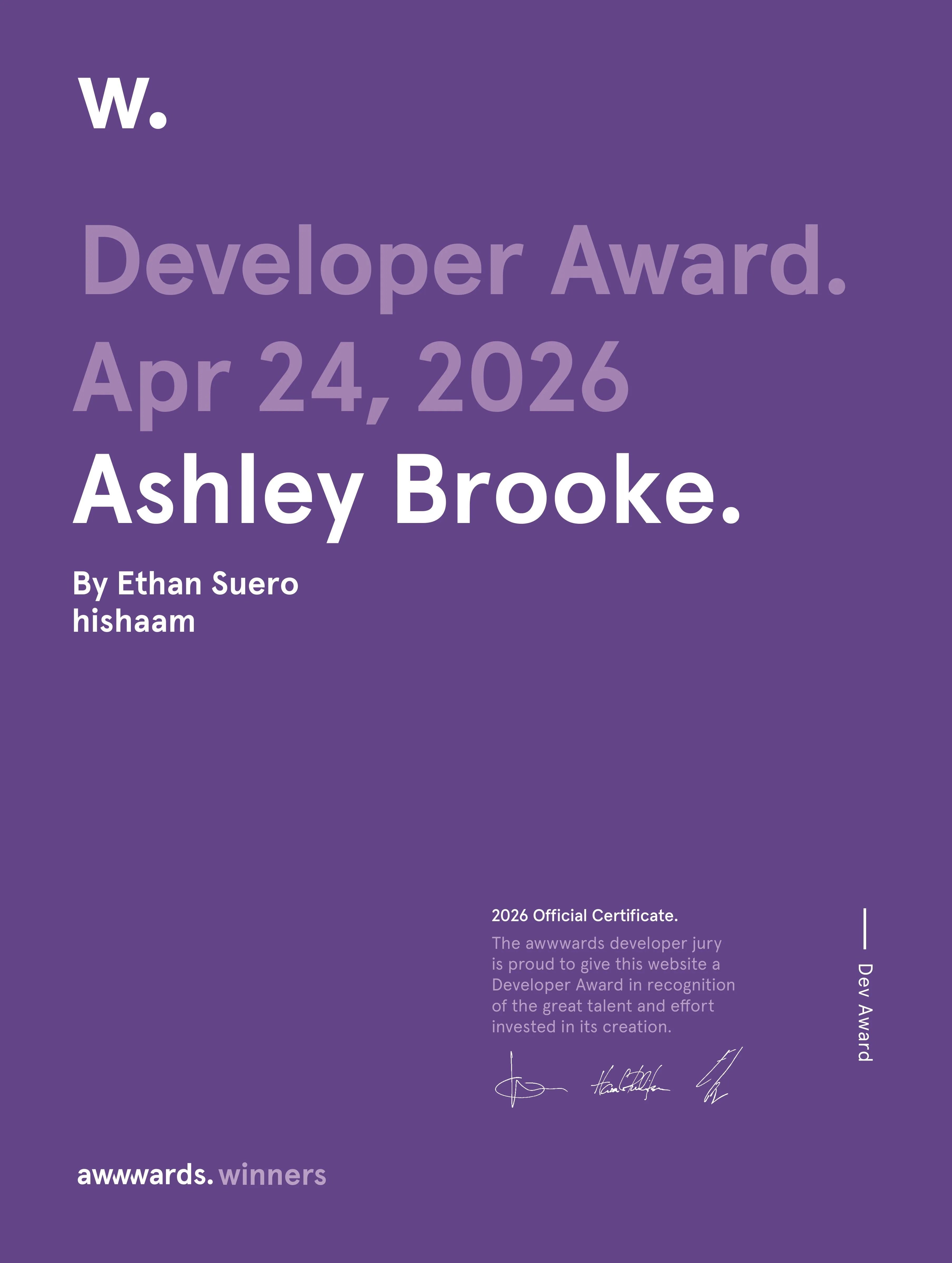 Awwwards Developer Award
